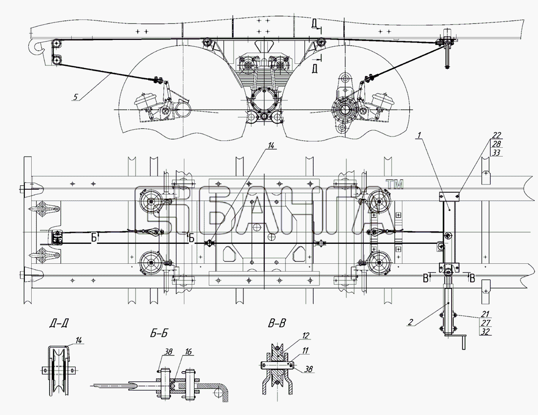 НефАЗ НефАЗ-9334 (2008) Схема Установка привода стояночного тормоза-46